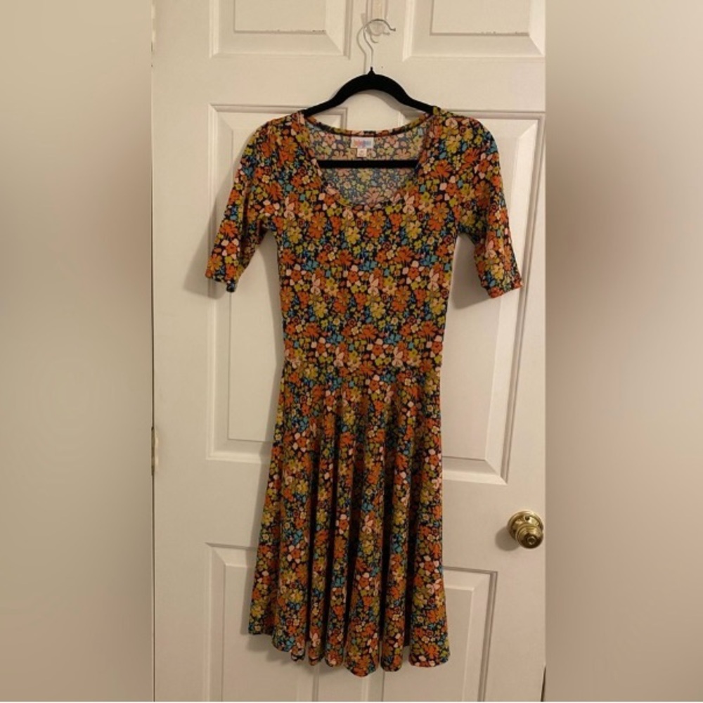 LuLaRoe Colorful Floral Midi Dress